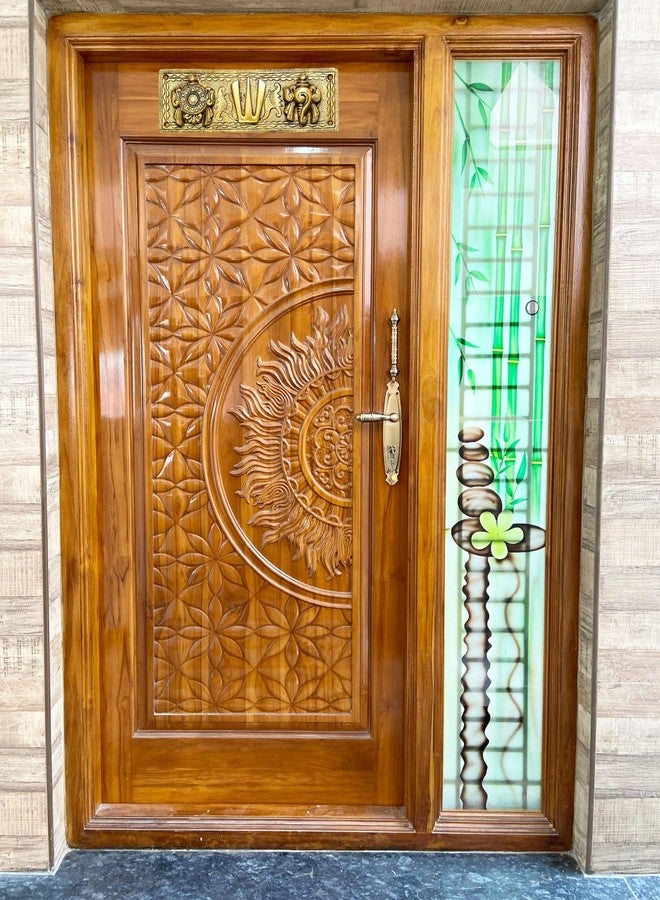 FLAIMYST Shank Chakra Tilak for Door Entrance in Aluminium Metal, Tirupati Door Wall Hanging Shankh Chakra Namah Decorative for Home, Office, Room, Religious House Warming (Gold Plating Antique) - Image 5